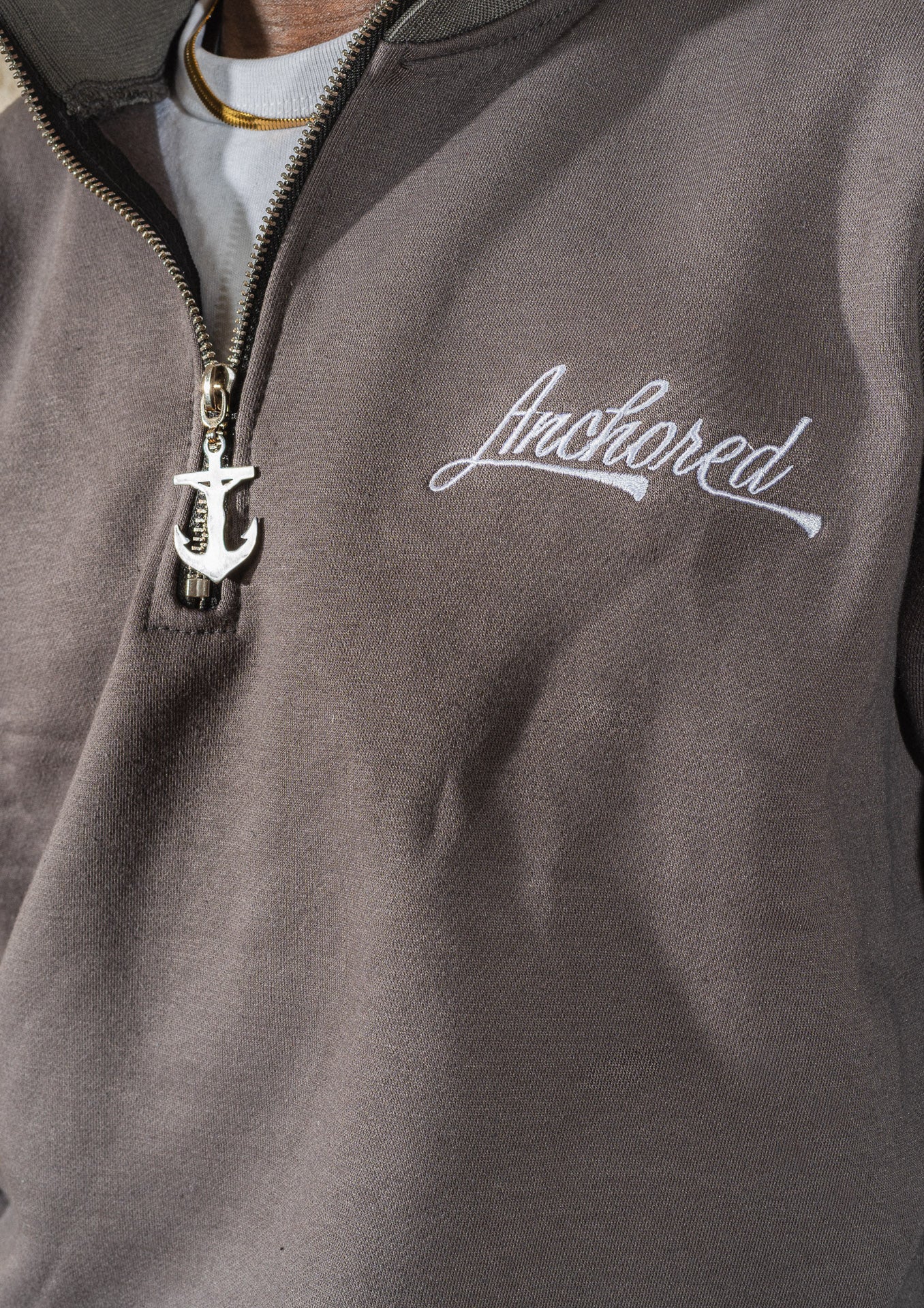 Anchored Quarter Zip Sweatshirt – Grey