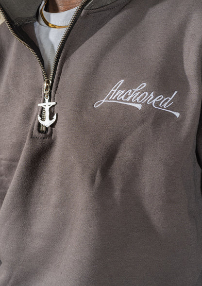 Anchored Quarter Zip Sweatshirt – Grey