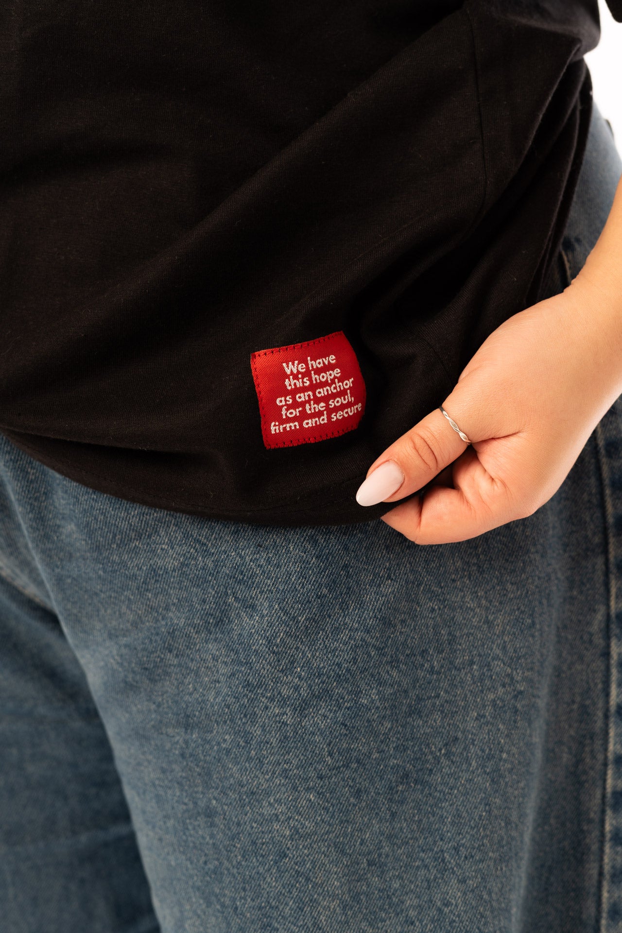 Anchored Hope Oversized T-Shirt -  Black