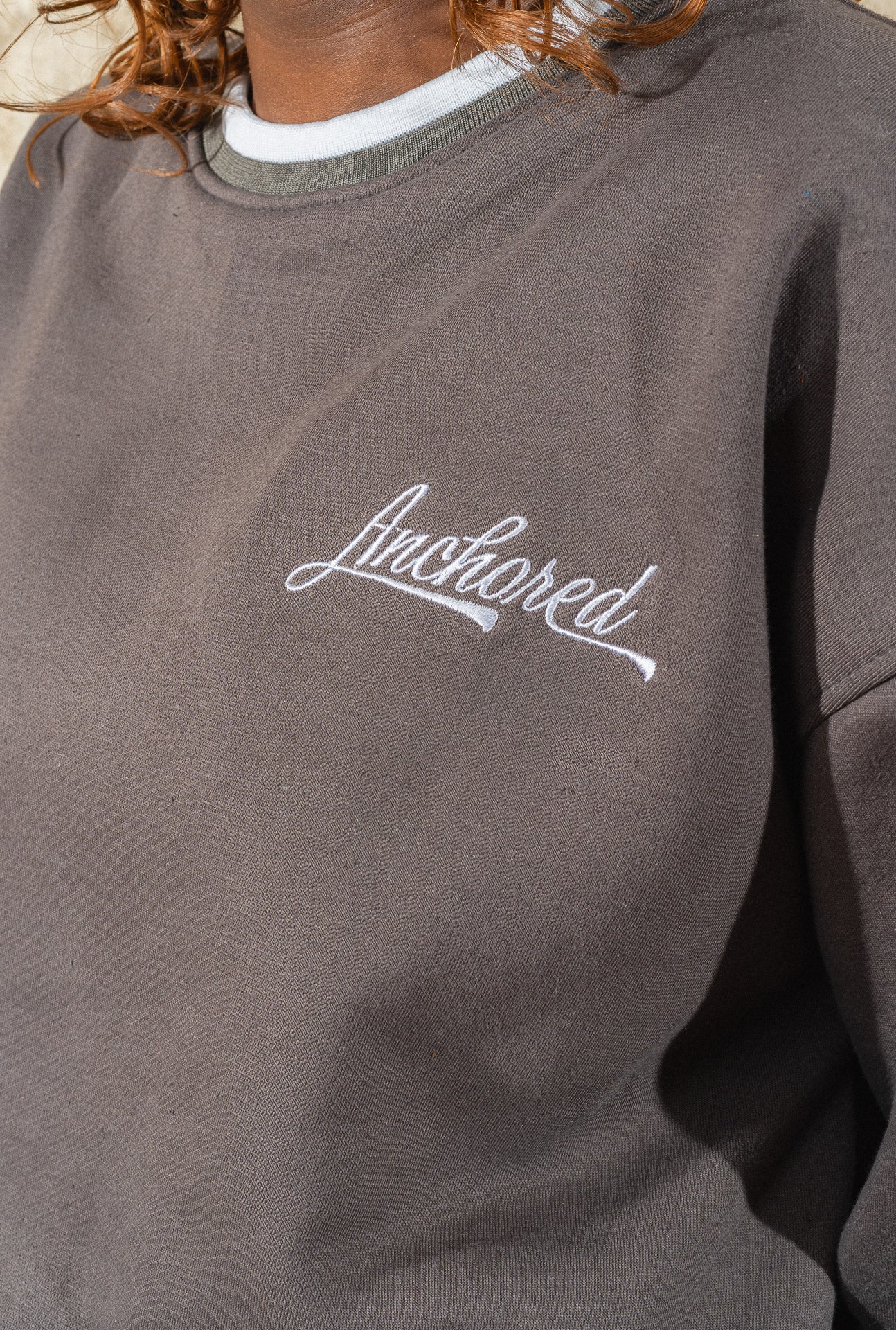 Anchored Boxy Crewneck Sweatshirt – Grey