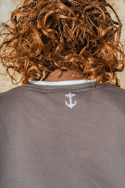 Anchored Boxy Crewneck Sweatshirt – Grey