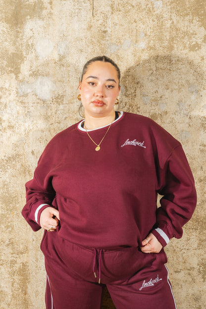 Anchored Boxy Crewneck Sweatshirt – Burgundy