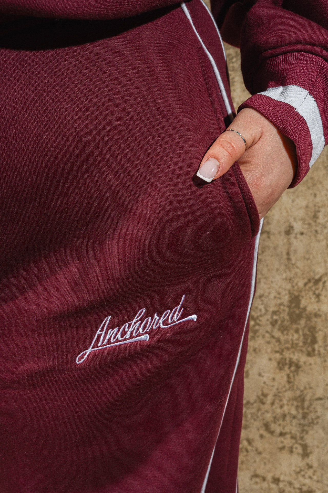 Anchored relaxed fit joggers - Burgundy