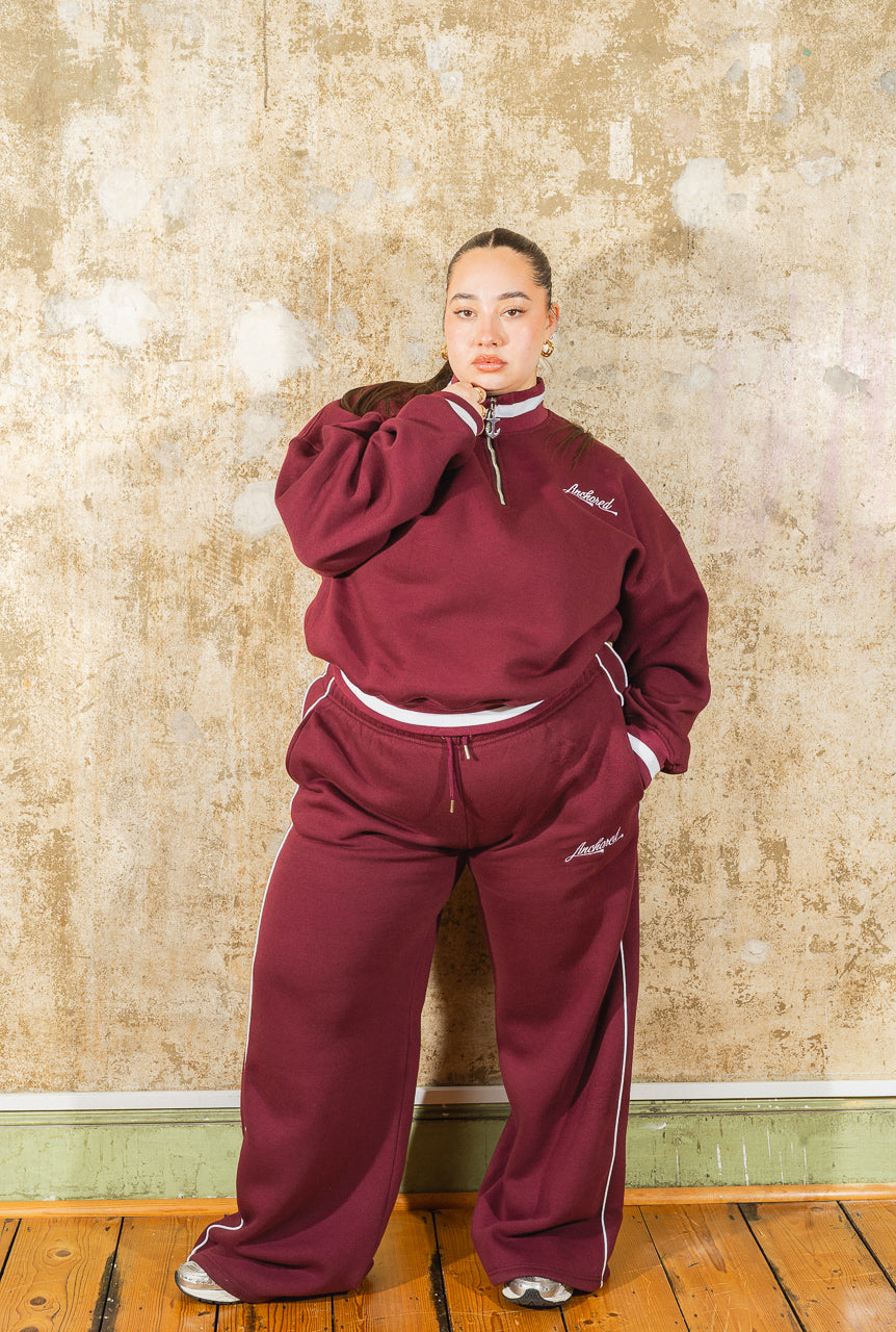 Anchored Quarter Zip Sweatshirt – Burgundy