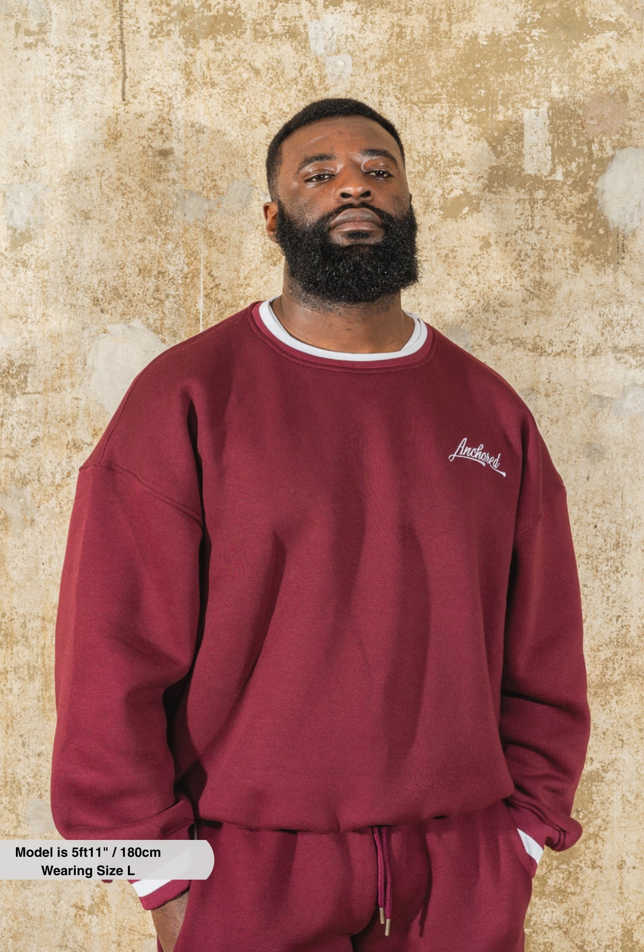 Anchored Boxy Crewneck Sweatshirt – Burgundy